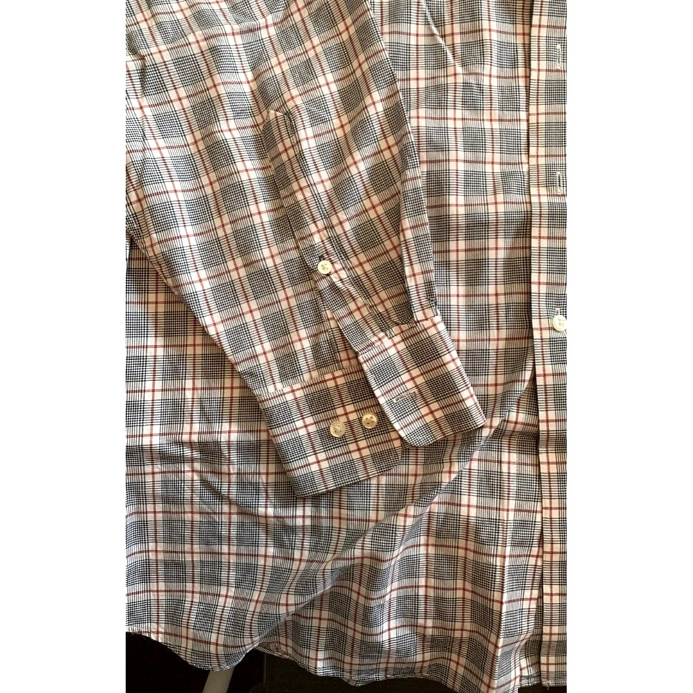 Black White And Red Button Down Shirt 17.5 34-35 - Picture 3 of 6